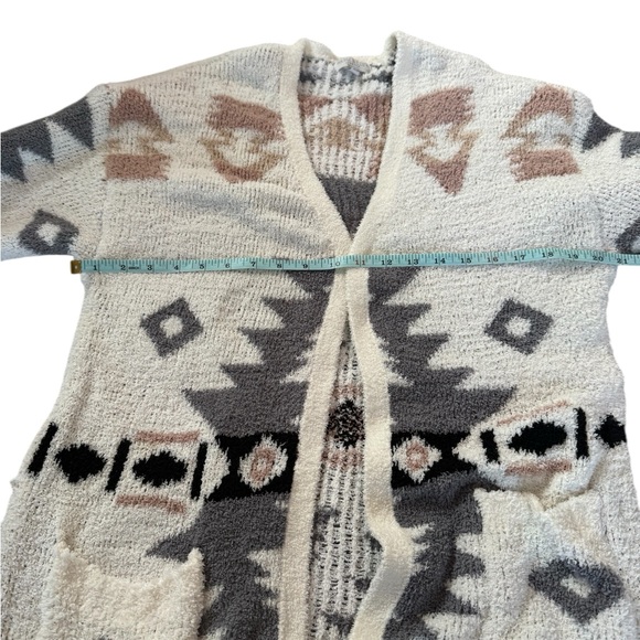 Warm & Cozy Aztec Cardigan Boho Neutral Fuzzy Women L Boho Festival Grannycore - Picture 5 of 7